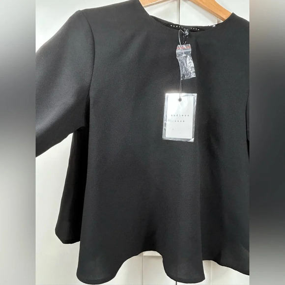 Endless Rose flared cropped blouse, S, semi-open back, flared sleeves, Flowy NEW - Picture 6 of 13